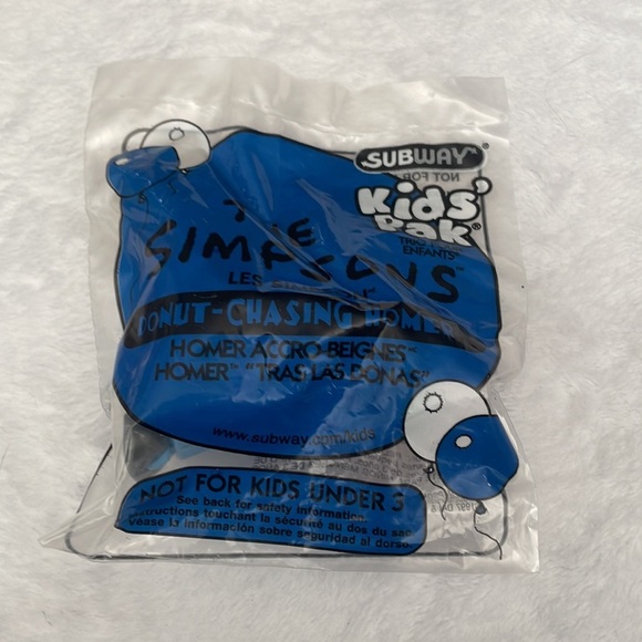 Homer Simpson Figure Vintage The Simpsons Donut Chasing Subway Toy 1997 - Picture 2 of 3